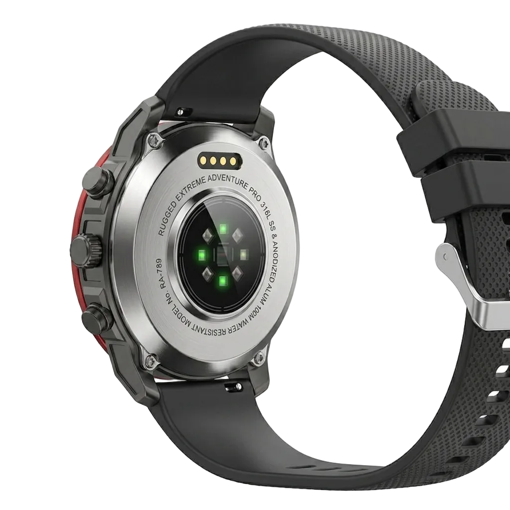 HEPU HP-G15 Tactical Smart Watch Round Display with Bluetooth Calling, IP68 Waterproof, NFC & Compass Acmora