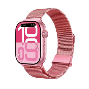 X-Inova X10 Mini Smartwatch (41mm) Bluetooth Calling & AI Voice Assistant Pink Milanese Loop Edition with Health & Sleep Tracking Acmora