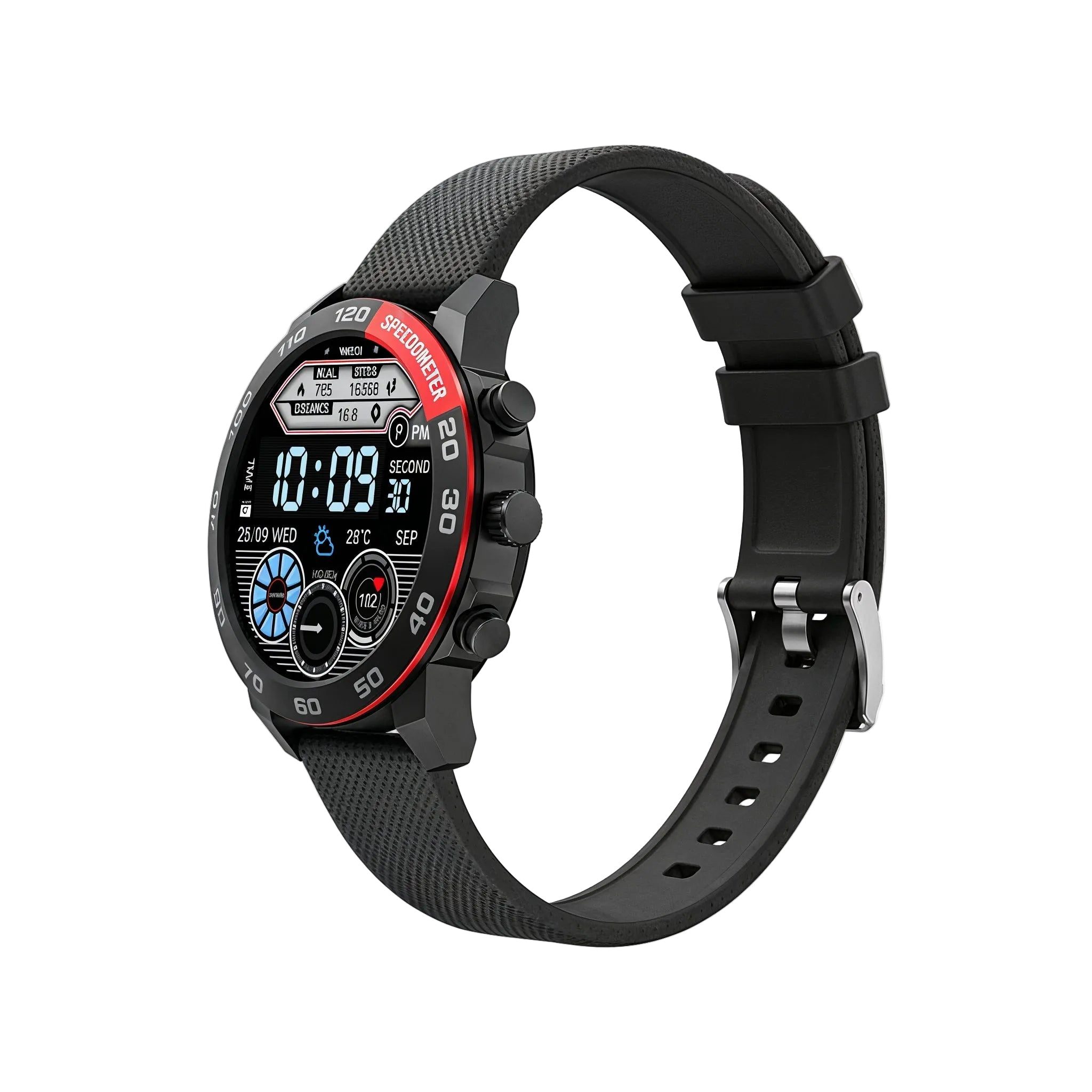 HEPU HP-G15 Tactical Smart Watch Round Display with Bluetooth Calling, IP68 Waterproof, NFC & Compass Acmora