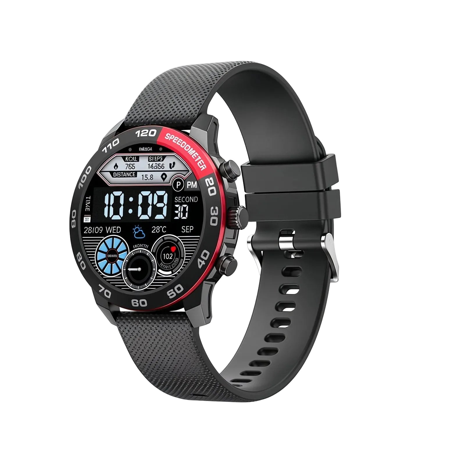 HEPU HP-G15 Tactical Smart Watch Round Display with Bluetooth Calling, IP68 Waterproof, NFC & Compass Acmora