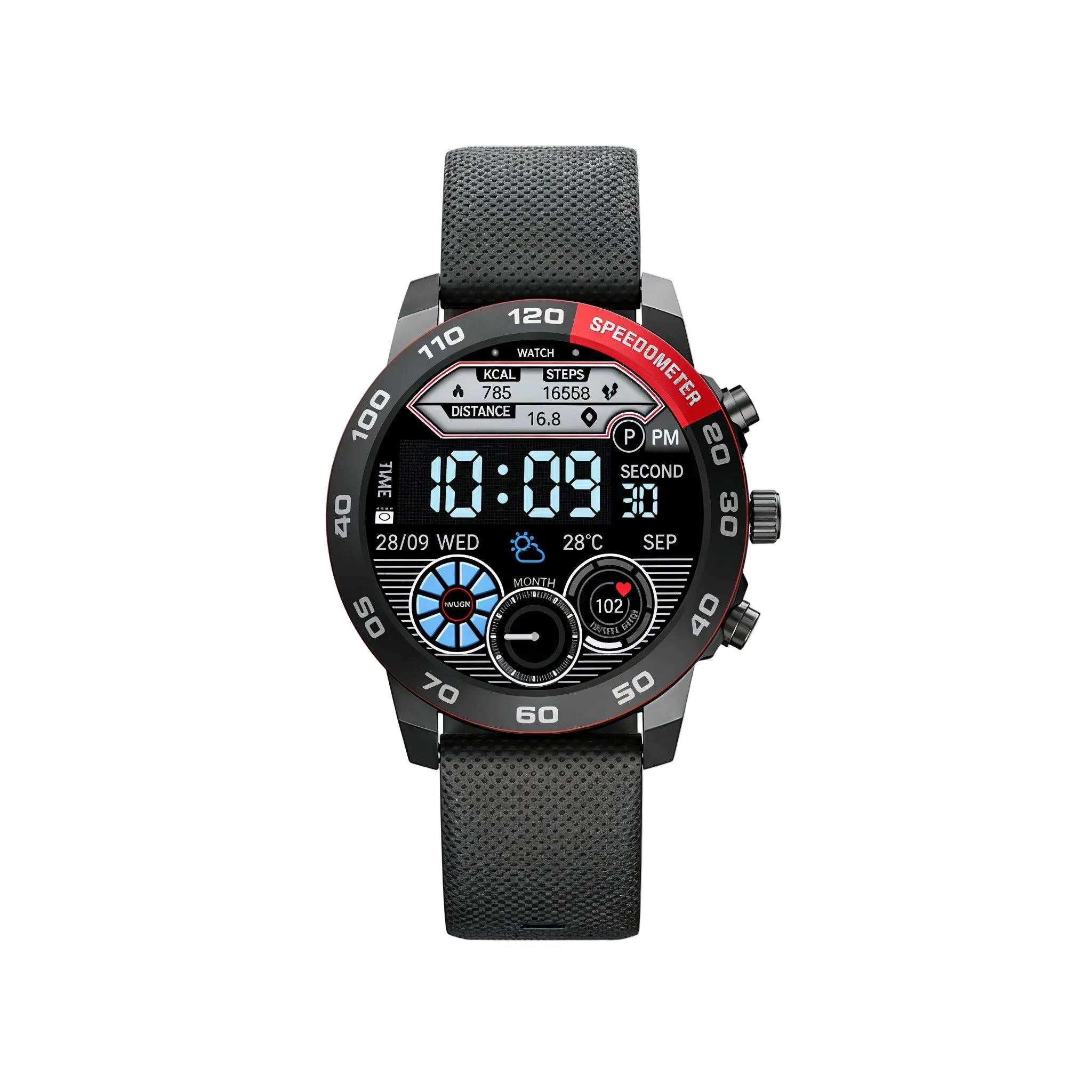 HEPU HP-G15 Tactical Smart Watch Round Display with Bluetooth Calling, IP68 Waterproof, NFC & Compass Acmora