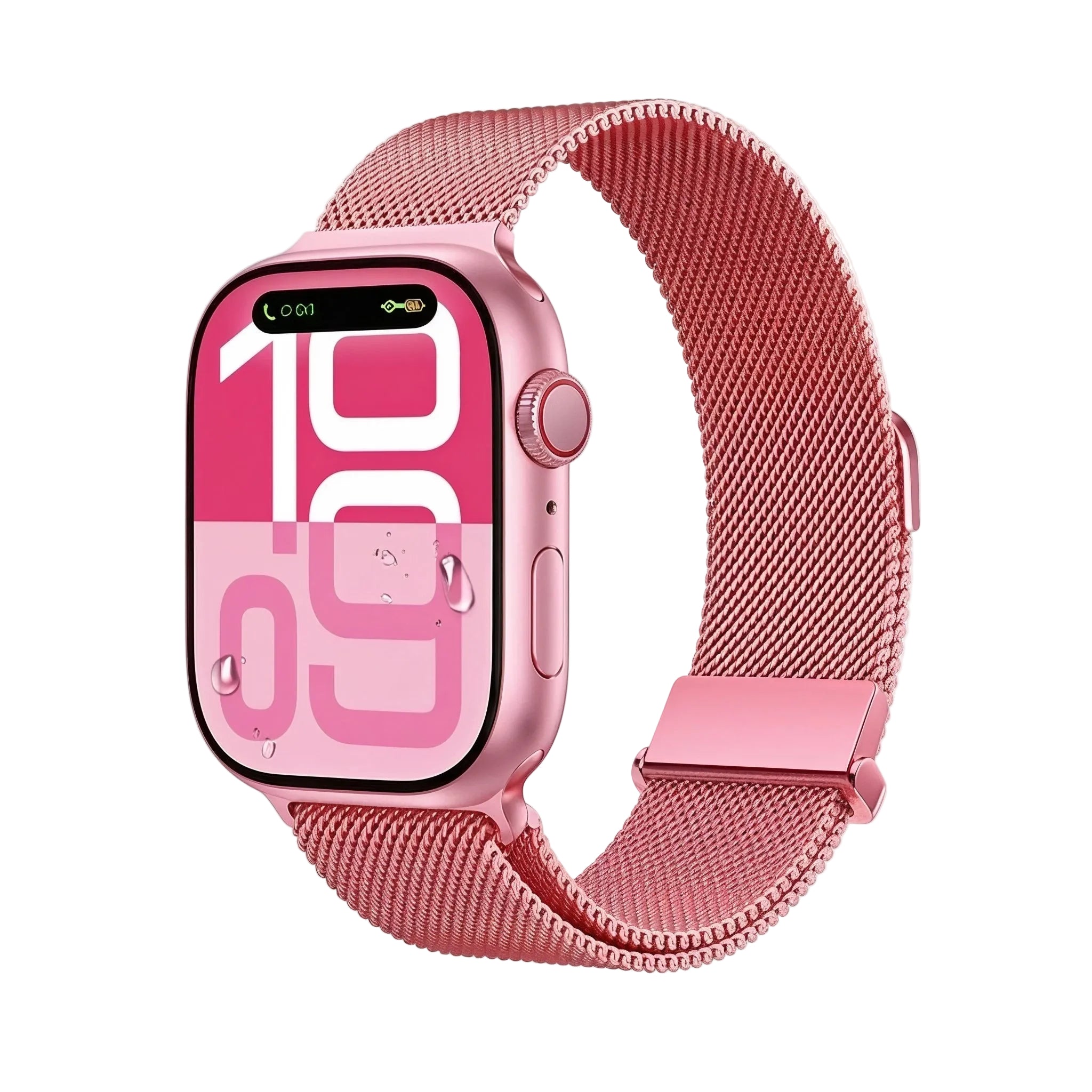 X-Inova X10 Mini Smartwatch (41mm) Bluetooth Calling & AI Voice Assistant Pink Milanese Loop Edition with Health & Sleep Tracking Acmora