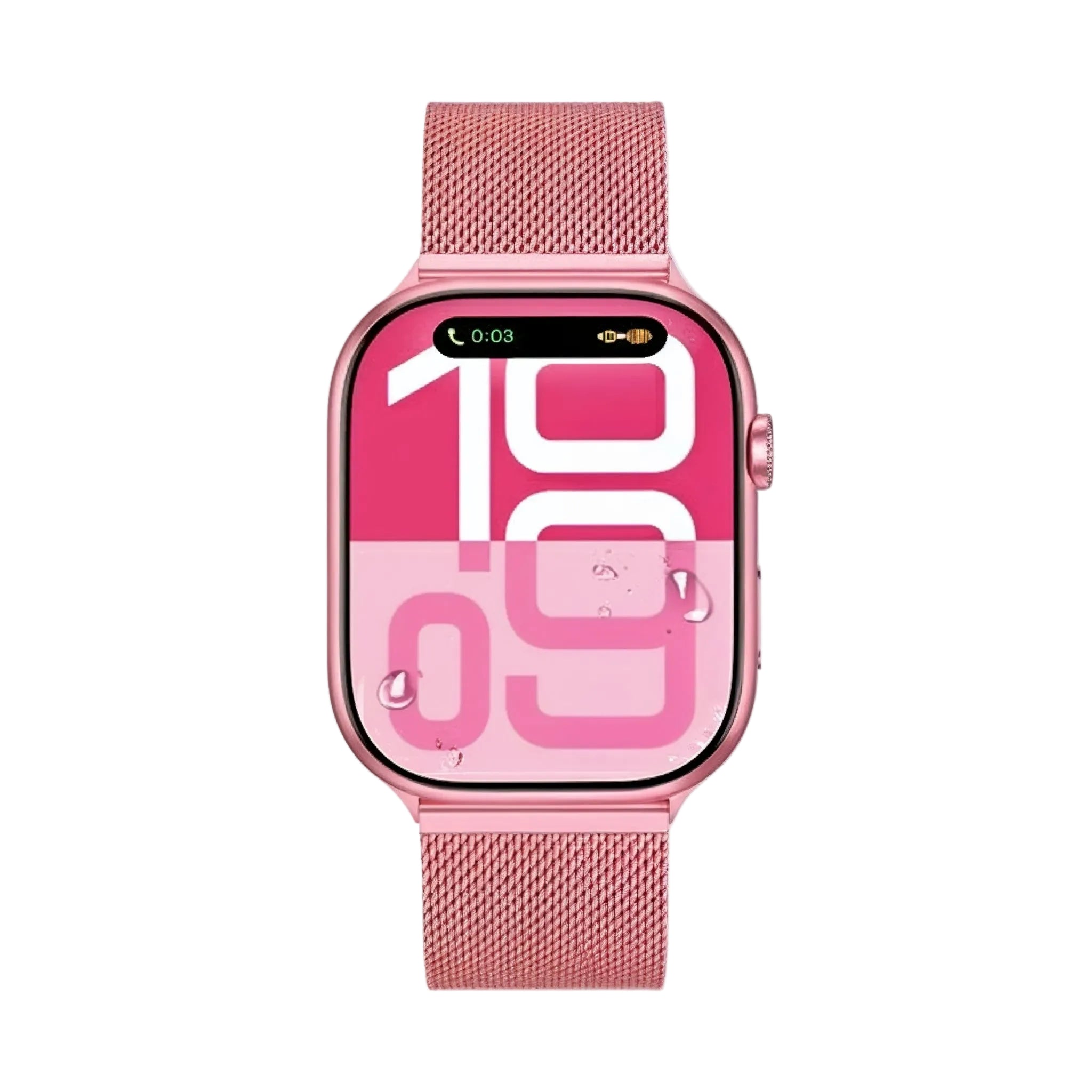 X-Inova X10 Mini Smartwatch (41mm) Bluetooth Calling & AI Voice Assistant Pink Milanese Loop Edition with Health & Sleep Tracking Acmora